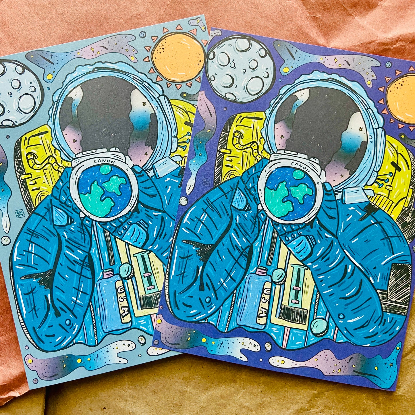 Astronaut in Dream Space Art Print