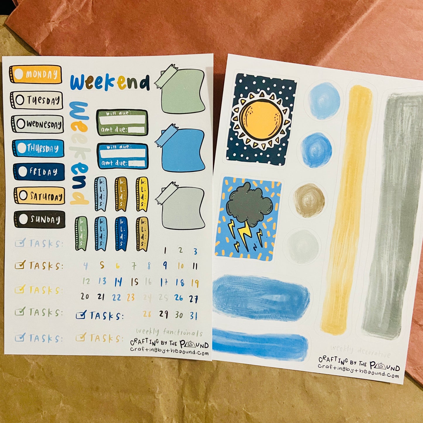 Weather Doodles 2-Page Sticker Kit