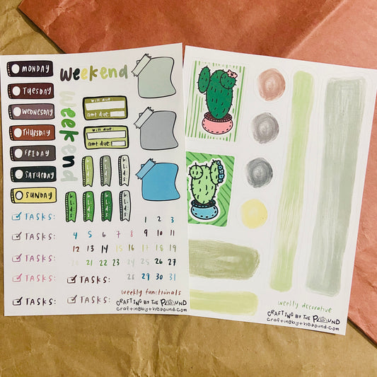 Cactus 2-Page Sticker Kit