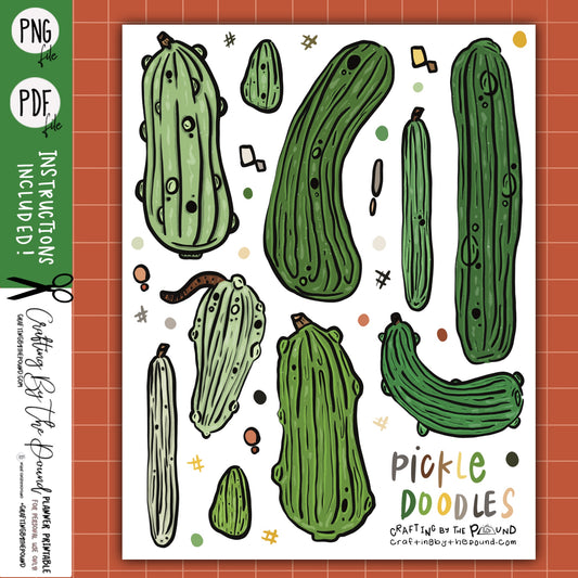 Pickle Doodles Printable Sticker Sheet