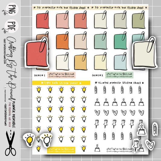 Functional Vol 1 Printable Stickers Bundle (4 Mini Sticker Sheets)