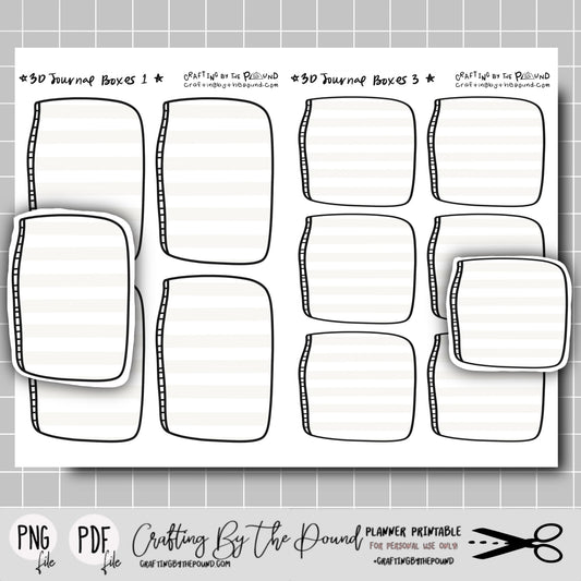 Journal Vol 1 Printable Stickers Bundle (2 Sticker Sheets)