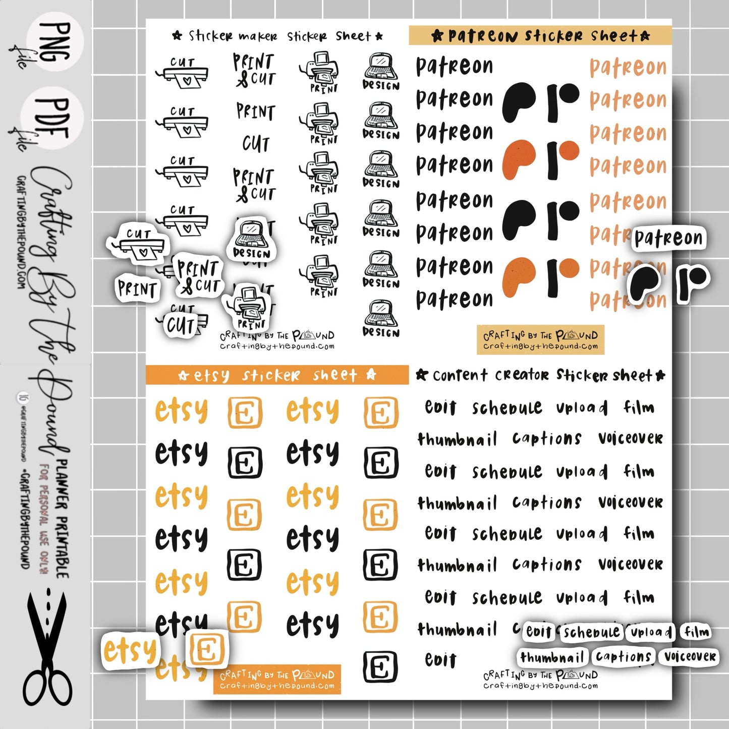 Creative Vol 1 Printable Stickers Bundle (4 Mini Sticker Sheets)