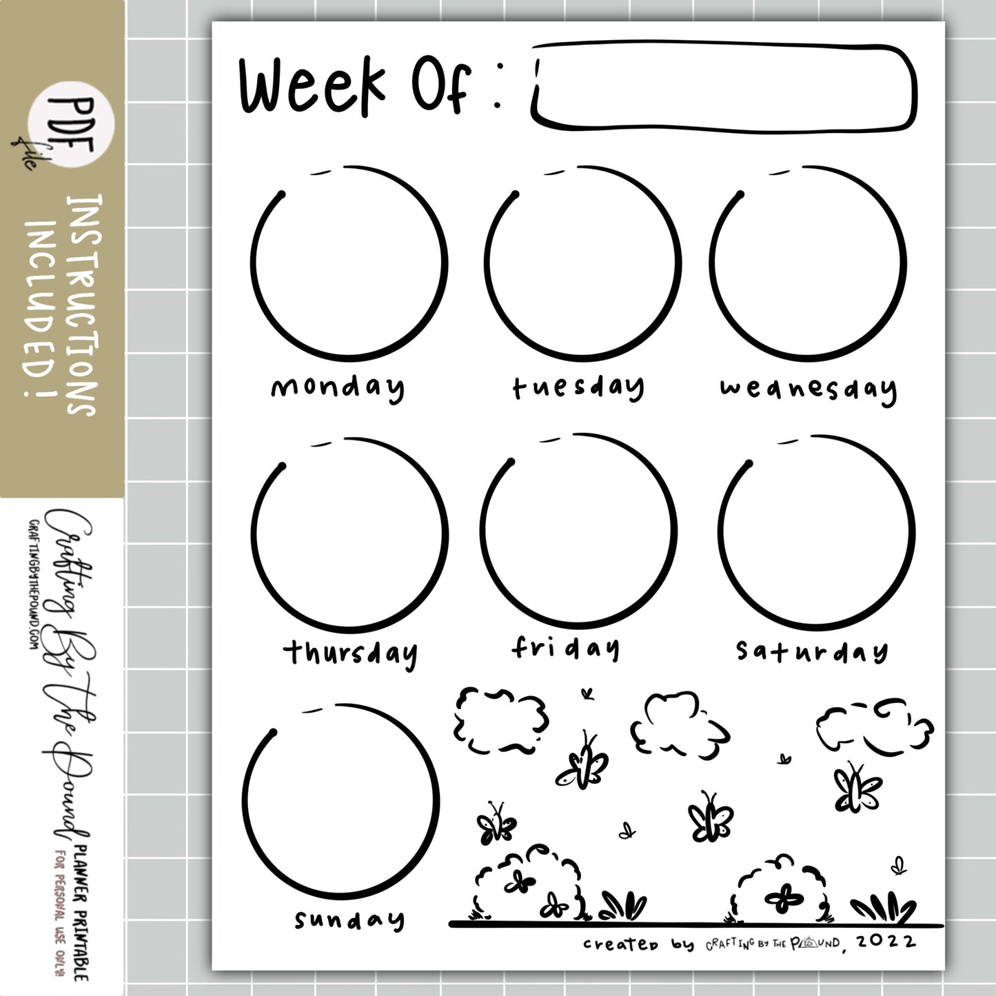 Weekly Doodle Printable Planner Insert